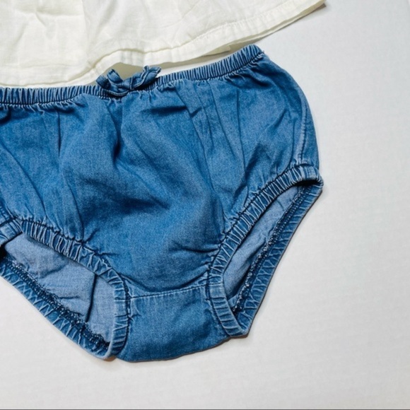 Old Navy Embroidered Ivory Top & Chambray Bloomers - Picture 2 of 7